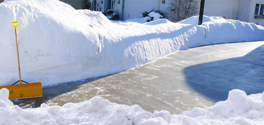 Residential snow plowing driveway snow removal